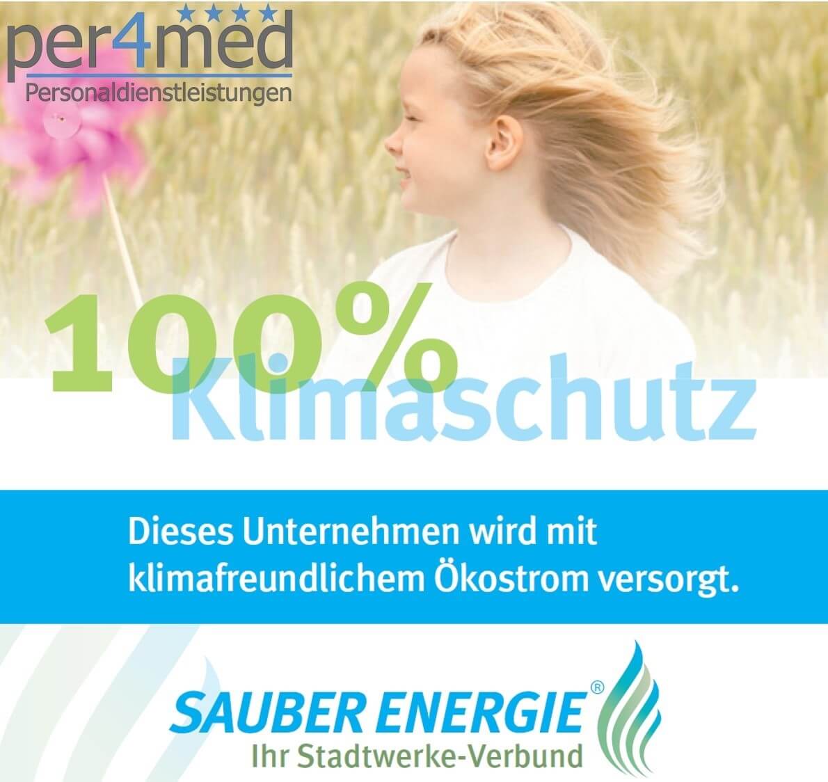 per4med is committed to climate protection and green electricity