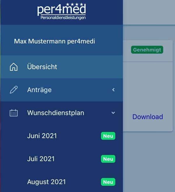 Image of the first per4med app 2021